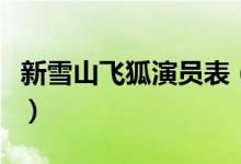 新雪山飞狐演员表（哪些演员出演新雪山飞狐）