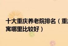 十大重庆养老院排名（重庆最好的敬老院有哪些重庆老年公寓哪里比较好）