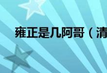 雍正是几阿哥（清朝皇帝雍正是几阿哥）