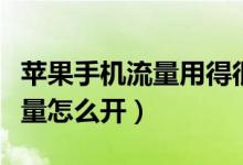 苹果手机流量用得很快怎么回事（苹果手机流量怎么开）