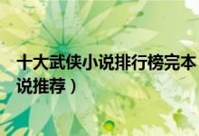 十大武侠小说排行榜完本（好看的武侠小说网文武侠网络小说推荐）