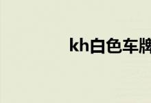  kh白色车牌代表什么意思? 