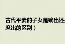 古代平妻的子女是嫡出还是庶出（古代平妻的子女嫡出还是庶出的区别）