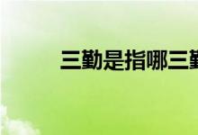 三勤是指哪三勤（三勤是哪三勤）
