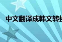 中文翻译成韩文转换器（中文翻译成韩文）