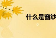什么是窗纱（有什么种类）
