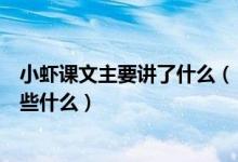 小虾课文主要讲了什么（《小虾》这篇课文主要写小虾的一些什么）