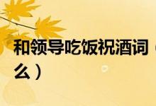 和领导吃饭祝酒词（和领导吃饭的祝酒词有什么）