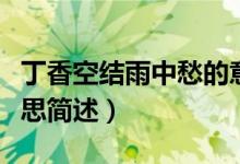 丁香空结雨中愁的意思（丁香空结雨中愁的意思简述）
