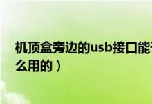机顶盒旁边的usb接口能干啥（机顶盒上的usb插口是干什么用的）