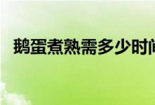 鹅蛋煮熟需多少时间（鹅蛋煮熟需要多久）