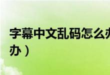 字幕中文乱码怎么办（字幕中文乱码应该怎么办）