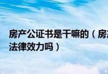房产公证书是干嘛的（房产公证书是什么样子的房产公证有法律效力吗）