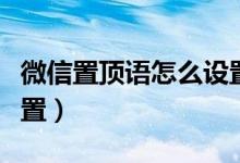 微信置顶语怎么设置苹果（微信置顶语怎么设置）