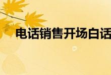 电话销售开场白话术（电话销售开场白）