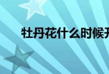 牡丹花什么时候开（牡丹的开花时间）