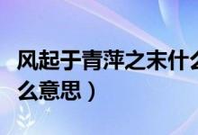 风起于青萍之末什么意思（风起于青萍之末什么意思）