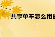 共享单车怎么用的（共享单车怎么用）