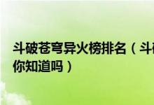 斗破苍穹异火榜排名（斗破苍穹异火盘点主角萧炎拥有几种你知道吗）