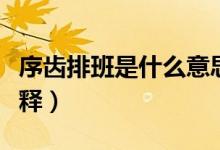 序齿排班是什么意思（序齿排班是什么意思解释）