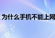 为什么手机不能上网（为什么手机不能上网）