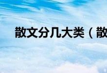 散文分几大类（散文的分类具体有哪些）