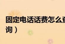 固定电话话费怎么查询（固定电话话费怎么查询）