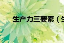 生产力三要素（生产力三要素是什么）