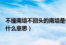 不撞南墙不回头的南墙是什么意思（不撞南墙不回头的南墙什么意思）