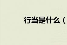 行当是什么（行当是什么意思）