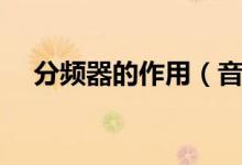 分频器的作用（音箱分频器有什么作用）