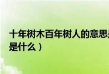 十年树木百年树人的意思是什么（十年树木百年树人的意思是什么）