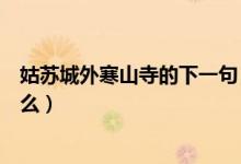 姑苏城外寒山寺的下一句（姑苏城外寒山寺的下一句诗是什么）