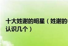 十大姓谢的明星（姓谢的名人有哪些这些姓谢的男女明星你认识几个）