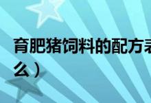 育肥猪饲料的配方表（育肥猪饲料的配方是什么）