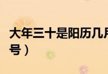 大年三十是阳历几月几号（大年三十是阳历几号）