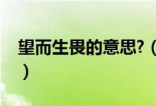 望而生畏的意思?（望而生畏的畏是什么意思）