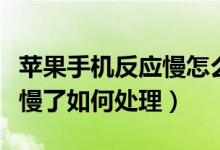 苹果手机反应慢怎么解决方法（苹果手机反应慢了如何处理）