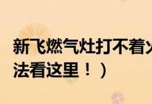 新飞燃气灶打不着火怎么回事（原因和解决办法看这里！）