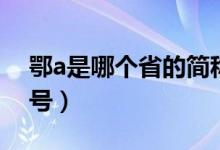 鄂a是哪个省的简称车牌（鄂a是哪里的车牌号）