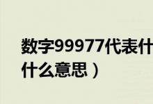 数字99977代表什么意思（数字99977代表什么意思）