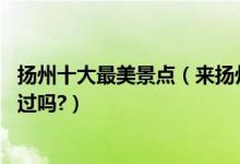 扬州十大最美景点（来扬州不能错过的10个最美地方你有去过吗?）