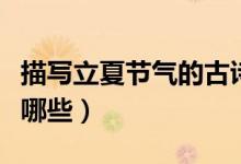 描写立夏节气的古诗（描写立夏节气的古诗有哪些）