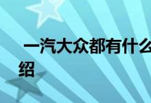  一汽大众都有什么牌子一汽大众汽车牌子介绍 