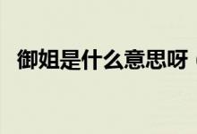 御姐是什么意思呀（御姐是什么意思来的）