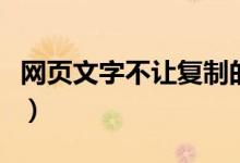 网页文字不让复制的若干解决办法（网页测速）