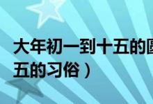 大年初一到十五的圆形动态图（大年初一到十五的习俗）