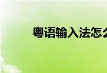 粤语输入法怎么打（粤语输入法）