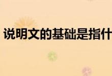 说明文的基础是指什么（说明文的基本结构）