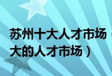 苏州十大人才市场（苏州人才招聘市场苏州最大的人才市场）